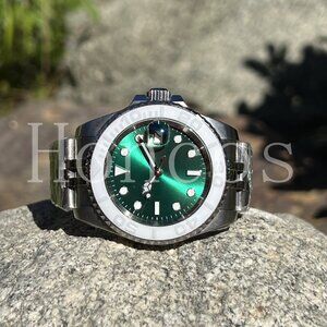 DIY Custom Made SUB MODS Style Watch NH35 126610LV Hulk Jubilee White Ceramic